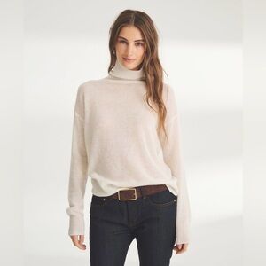 Naadam Featherweight Lightweight Silk Cashmere Turtleneck Gray Purple size small